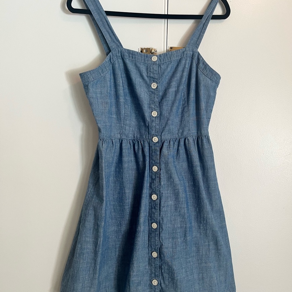 J. Crew Chambray Button-Front Dress Cotton Lightweight Tank Top size 6